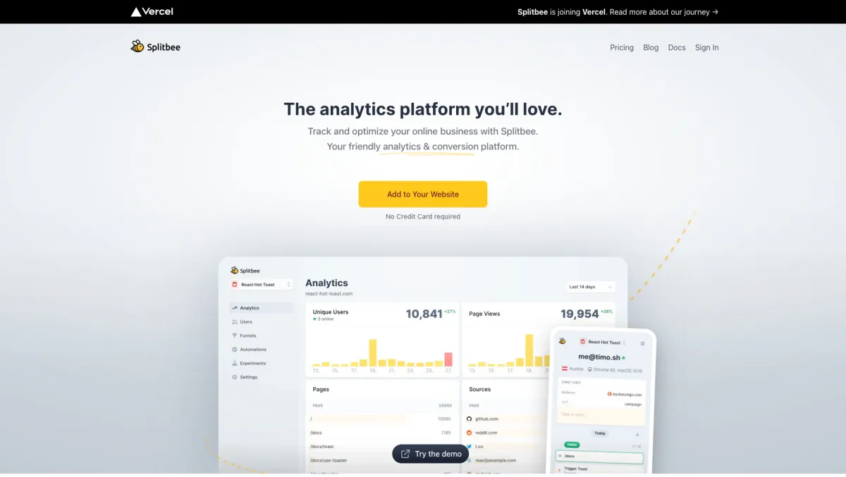 Notre avis sur Splitbee : un logiciel d'A/B testing à découvrir