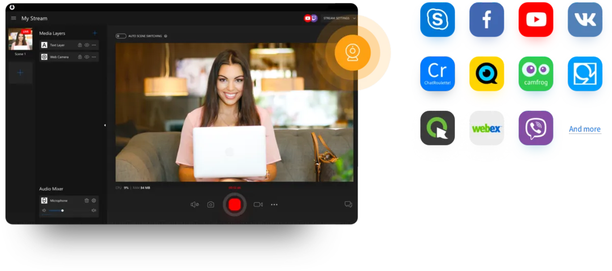 Interface SplitCam: fonctionnalités, prix, alternatives