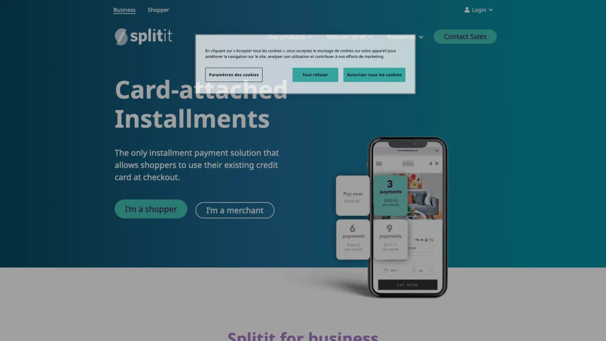 Interface Splitit : fonctionnalités, prix, alternatives Interface Splitit : fonctionnalités, prix, alternatives