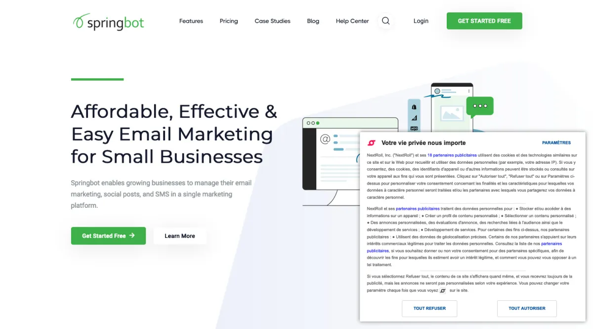 Interface Springbot : image, ergonomie, alternatives Interface Springbot : image, ergonomie, alternatives