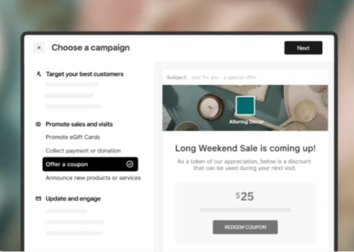 Interface Square Marketing: image, ergonomie, alternatives