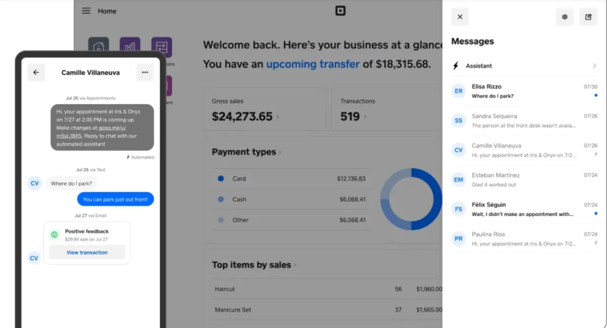 Square Messages: avis sur le logiciel de live chat: fonctionnalités, avantages, inconvénients et tarifs