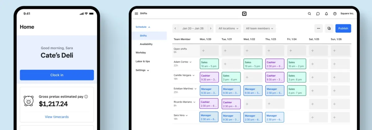 Notre avis sur Square Shifts : un logiciel de gestion des temps et activités (GTA: time tracking / pointage / badgeuse) à découvrir