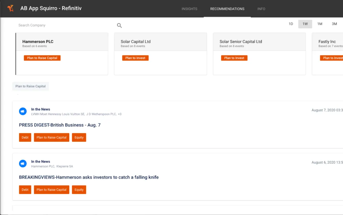 Interface Squirro: image, ergonomie, alternatives