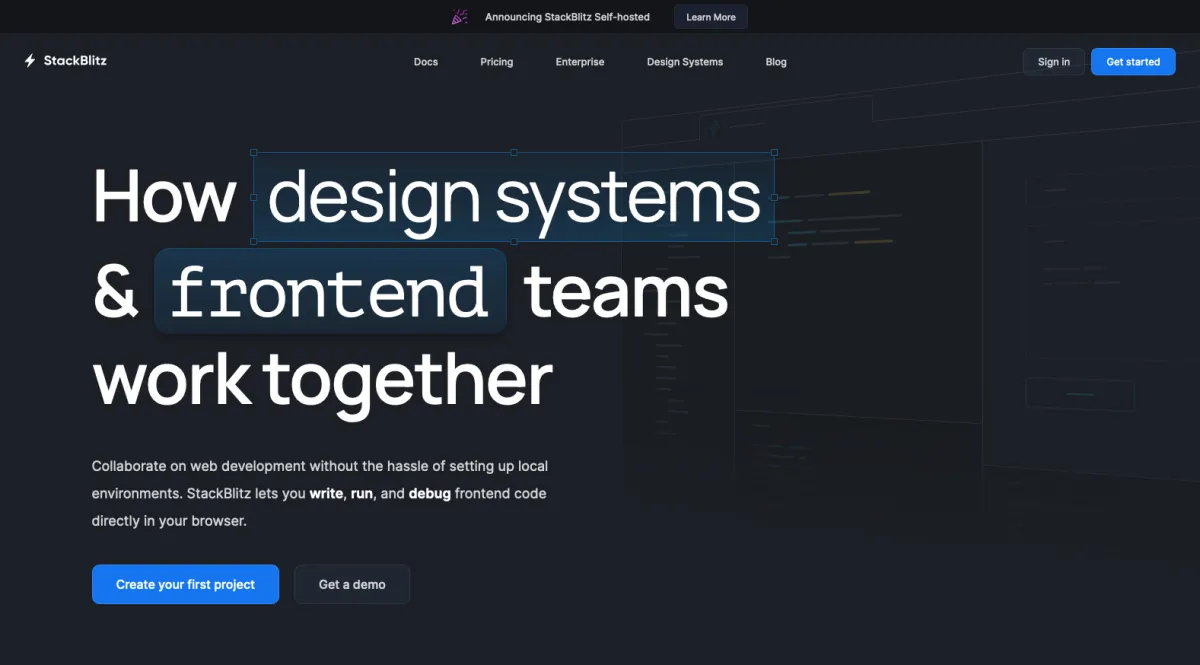 Interface StackBlitz : image, ergonomie, alternatives Interface StackBlitz : image, ergonomie, alternatives