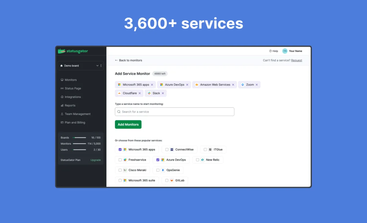 Interface StatusGator: fonctionnalités, prix, alternatives Interface StatusGator: fonctionnalités, prix, alternatives