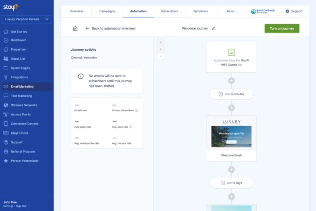 Interface StayFi: fonctionnalités, prix, alternatives