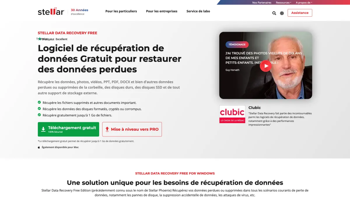 Interface Stellar Data Recovery : fonctionnalités, prix, alternatives