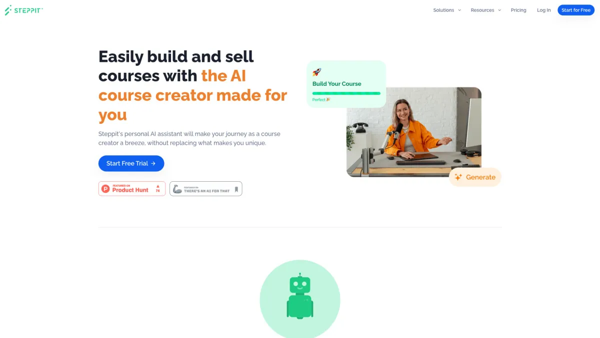 Interface Steppit Personal AI Assistant : fonctionnalités, prix, alternatives