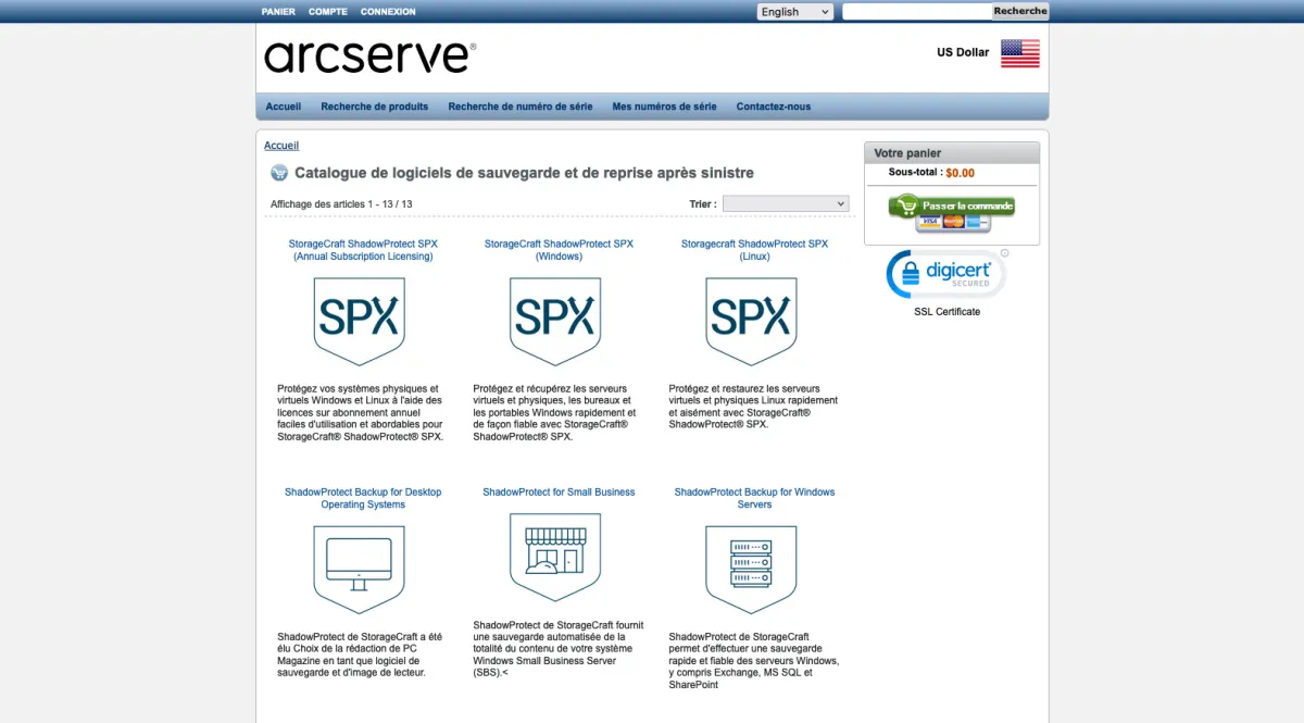 Interface StorageCraft : fonctionnalités, prix, alternatives