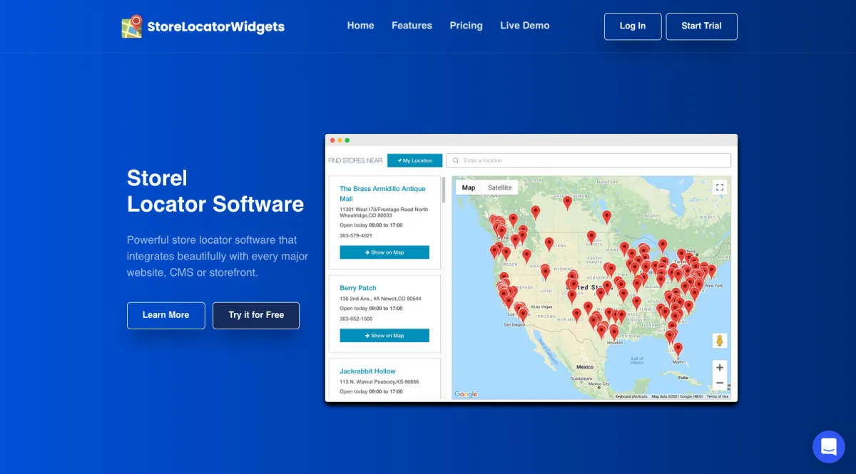 Interface StoreLocatorWidgets : image, ergonomie, alternatives