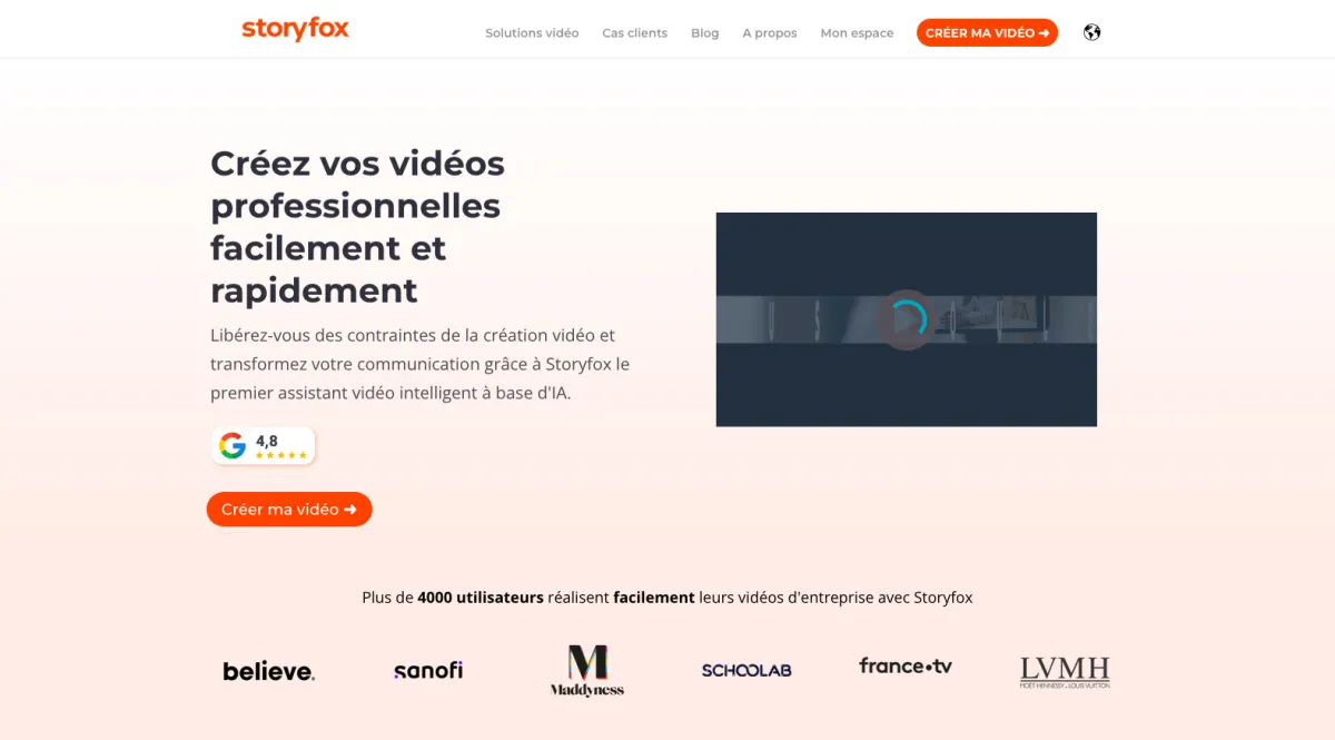 Interface Storyfox : image, ergonomie, alternatives