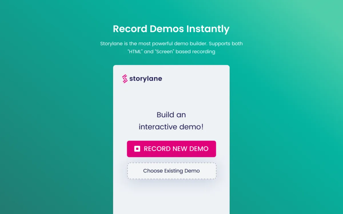 Interface Storylane: fonctionnalités, prix, alternatives