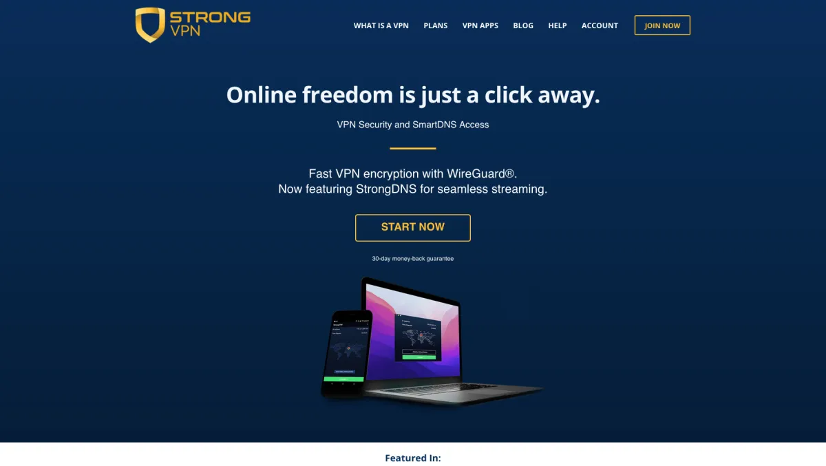 Interface StrongVPN : fonctionnalités, prix, alternatives