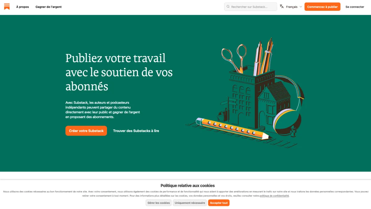 Interface Substack : fonctionnalités, prix, alternatives