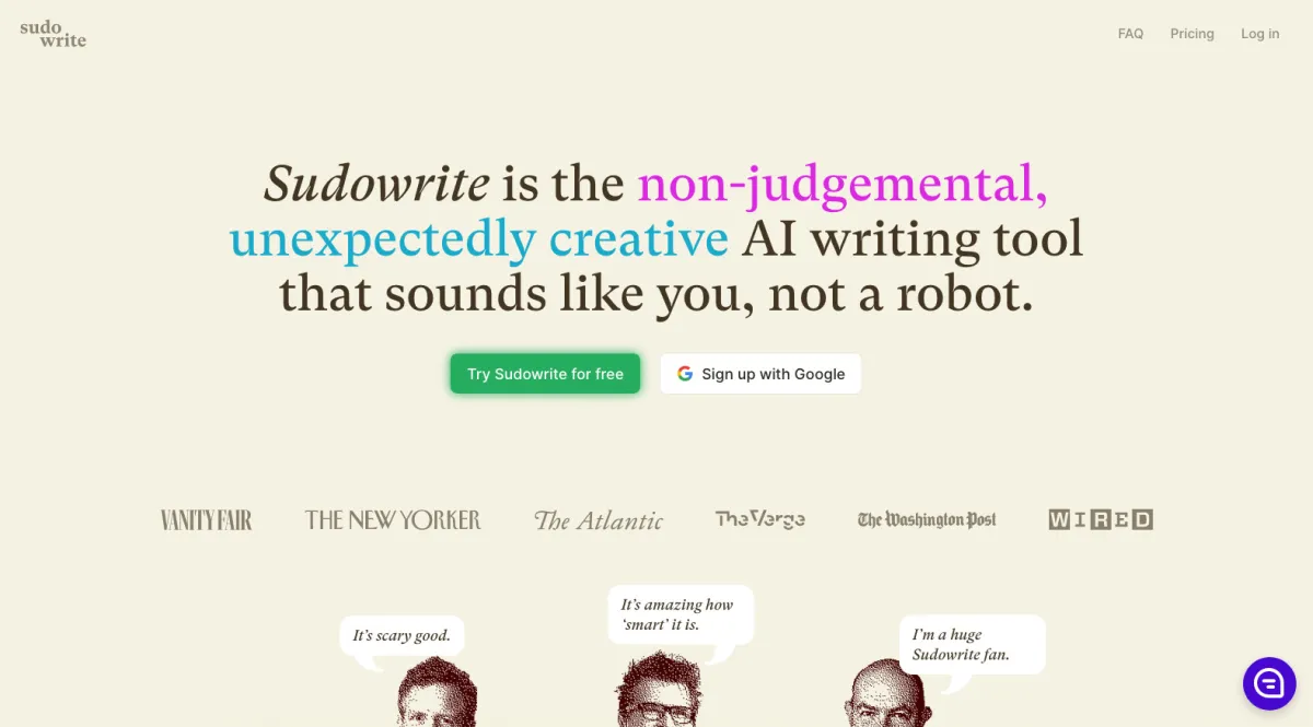 Interface Sudowrite : image, ergonomie, alternatives