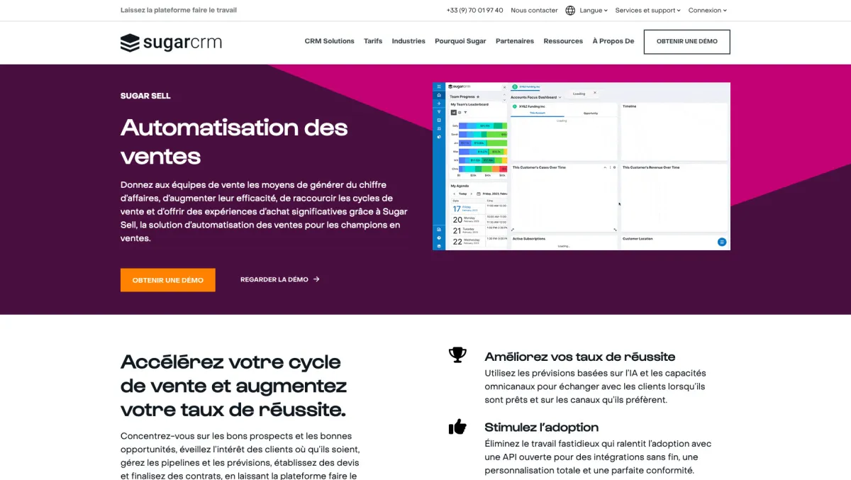 Sugar Sell: avis sur le logiciel CRM: fonctionnalités, avantages, inconvénients et tarifs