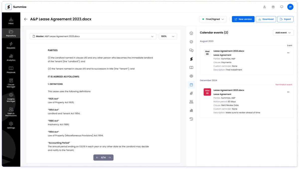 Summize: avis sur le logiciel de gestion de contrats: fonctionnalités, avantages, inconvénients et tarifs Summize: avis sur le logiciel de gestion de contrats: fonctionnalités, avantages, inconvénients et tarifs