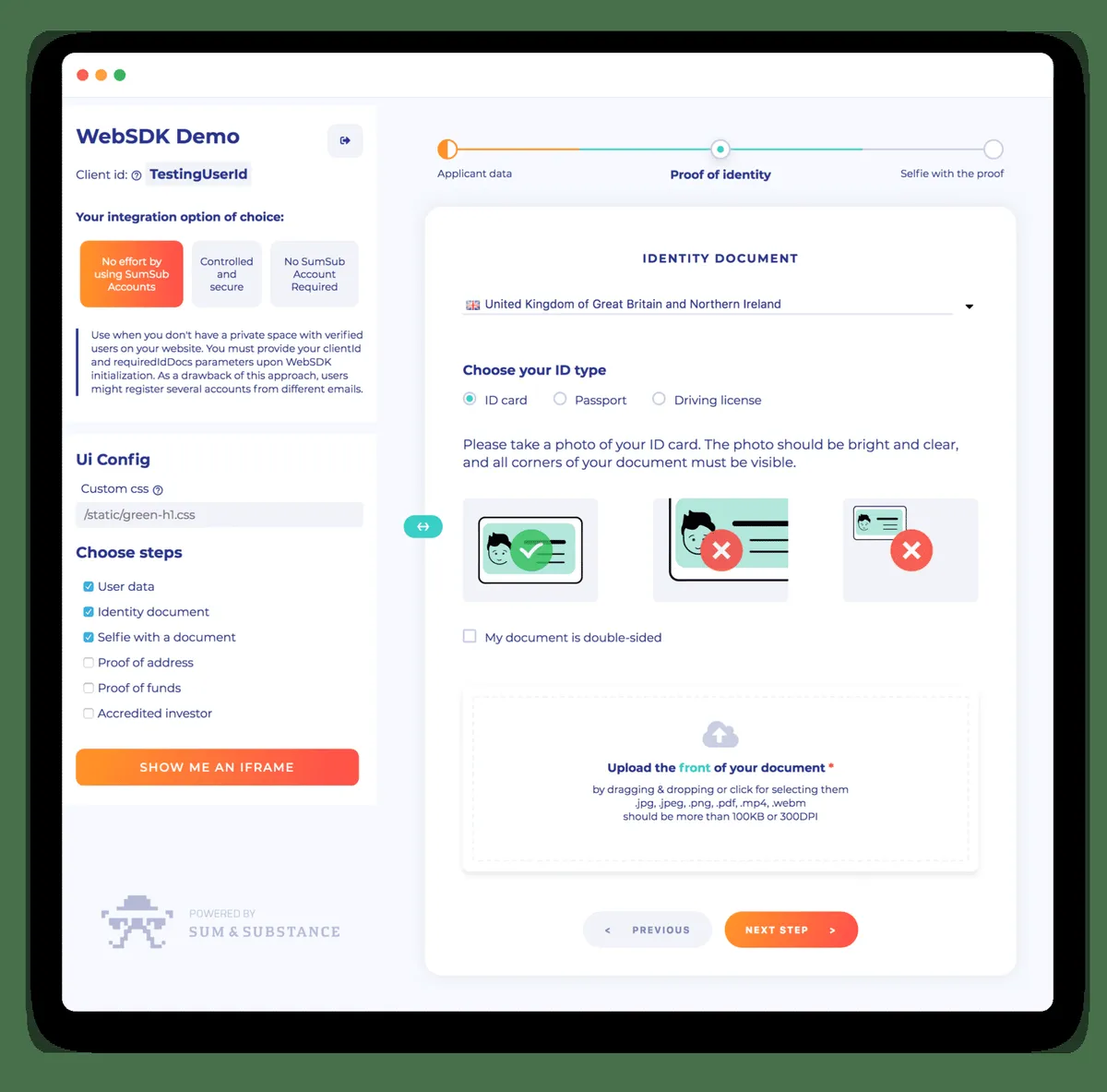 Interface Sumsub: image, ergonomie, alternatives