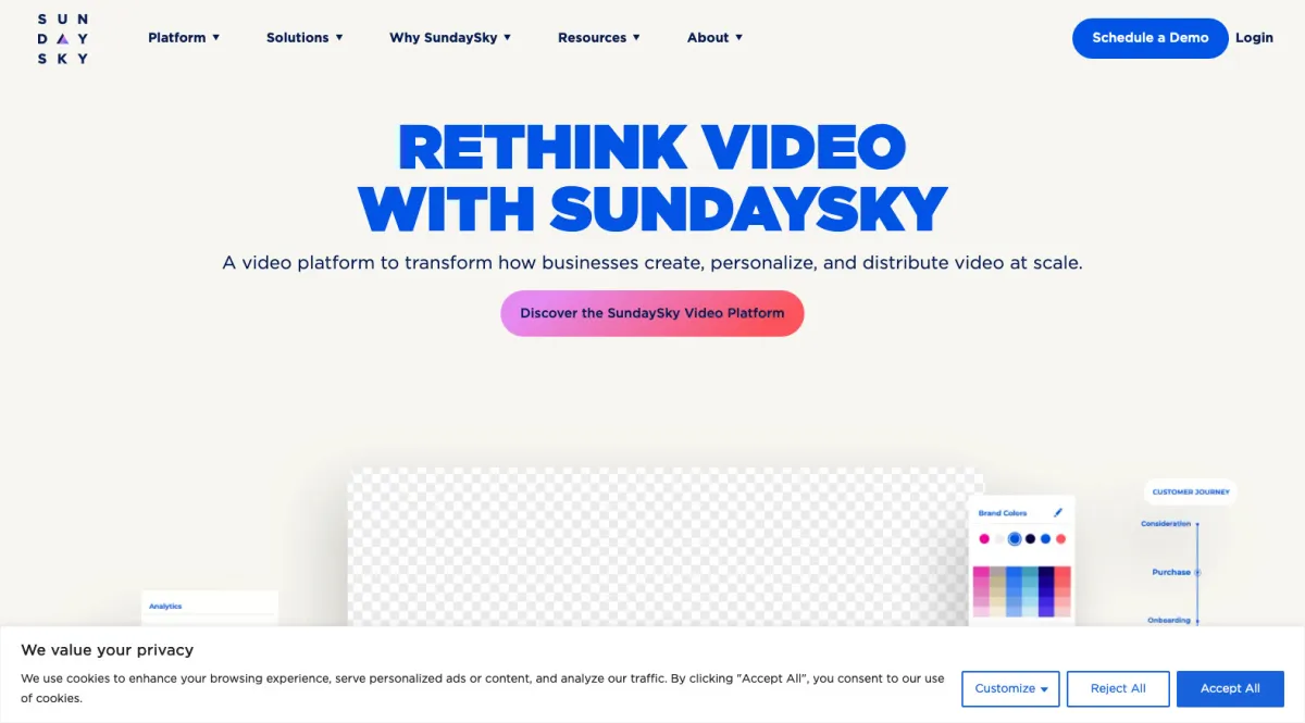 Interface SundaySky : fonctionnalités, prix, alternatives Interface SundaySky : fonctionnalités, prix, alternatives