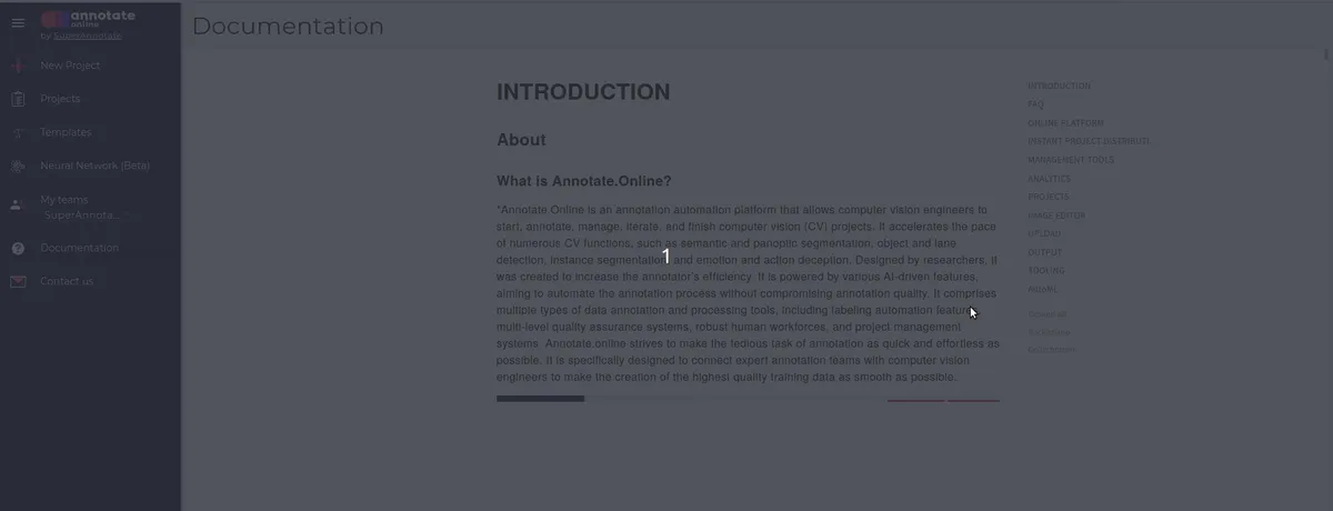 Interface SuperAnnotate: image, ergonomie, alternatives Interface SuperAnnotate: image, ergonomie, alternatives