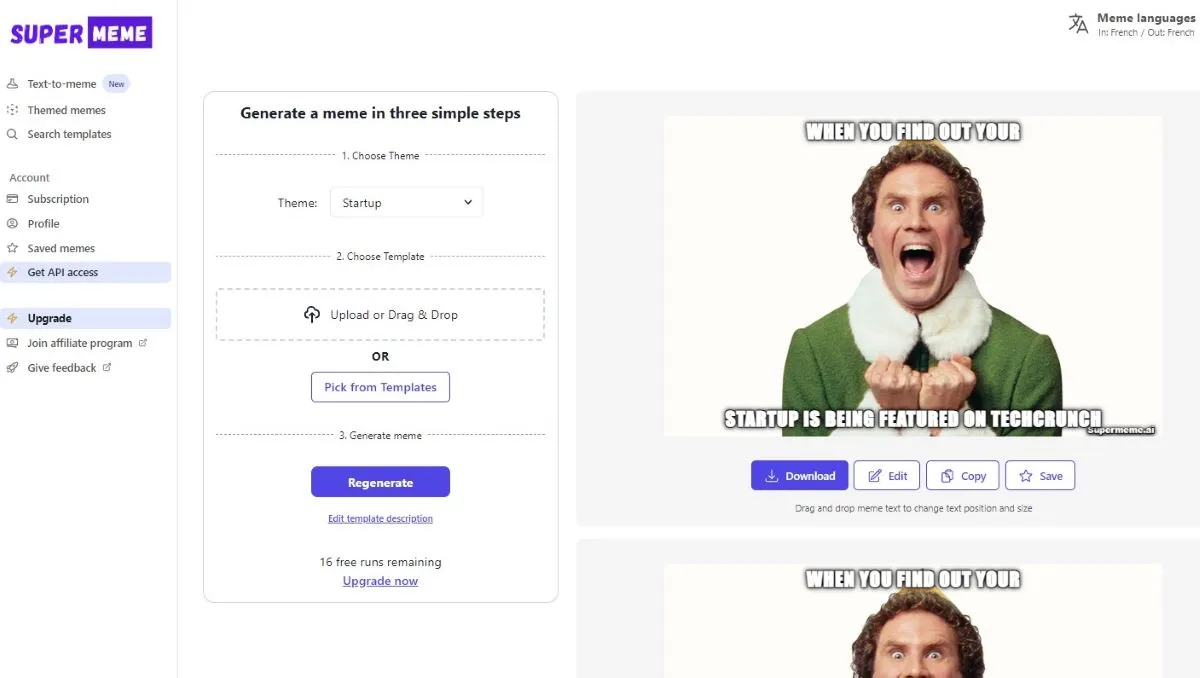 Notre avis sur Supermeme : un générateur de mèmes à découvrir