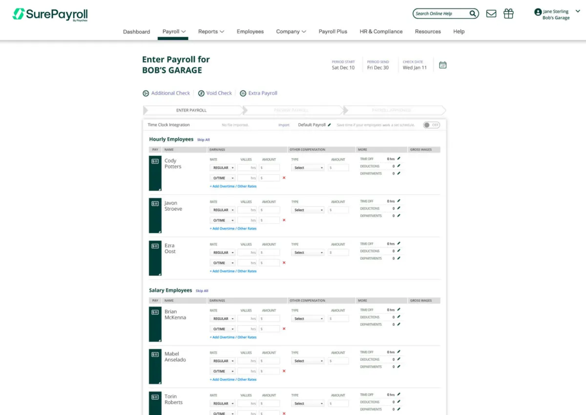Interface SurePayroll: fonctionnalités, prix, alternatives Interface SurePayroll: fonctionnalités, prix, alternatives
