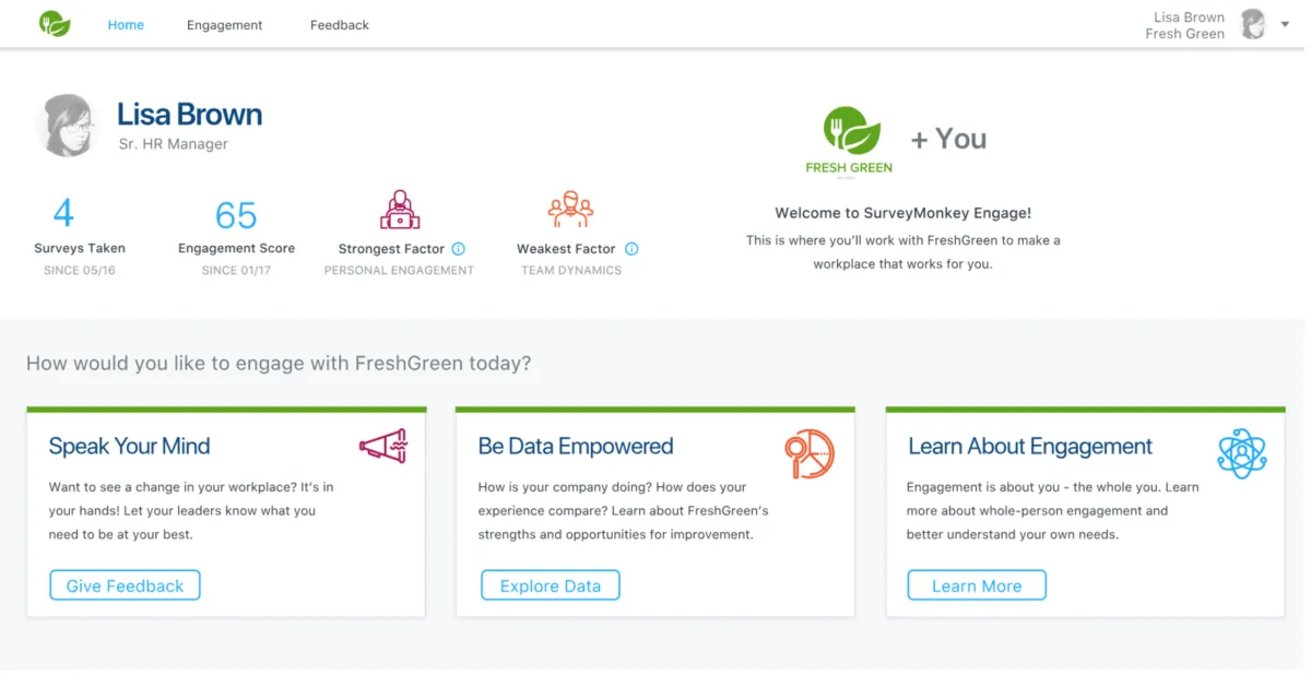 SurveyMonkey Engage: avis sur le logiciel d'engagement collaborateur (employee engagement): fonctionnalités, avantages, inconvénients et tarifs SurveyMonkey Engage: avis sur le logiciel d'engagement collaborateur (employee engagement): fonctionnalités, avantages, inconvénients et tarifs