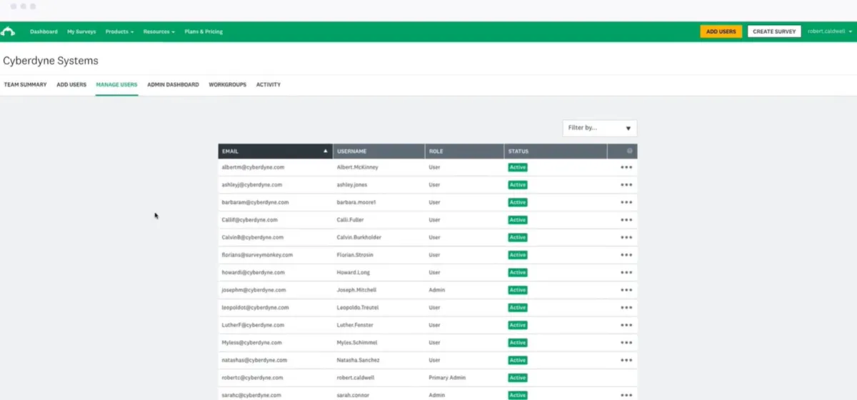 Interface SurveyMonkey Enterprise: image, ergonomie, alternatives Interface SurveyMonkey Enterprise: image, ergonomie, alternatives