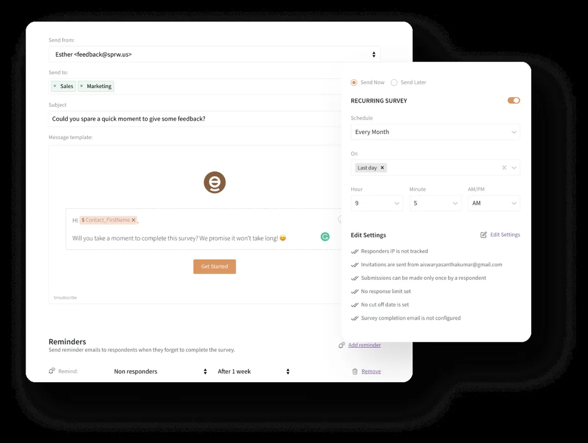 Interface SurveySparrow: image, ergonomie, alternatives Interface SurveySparrow: image, ergonomie, alternatives