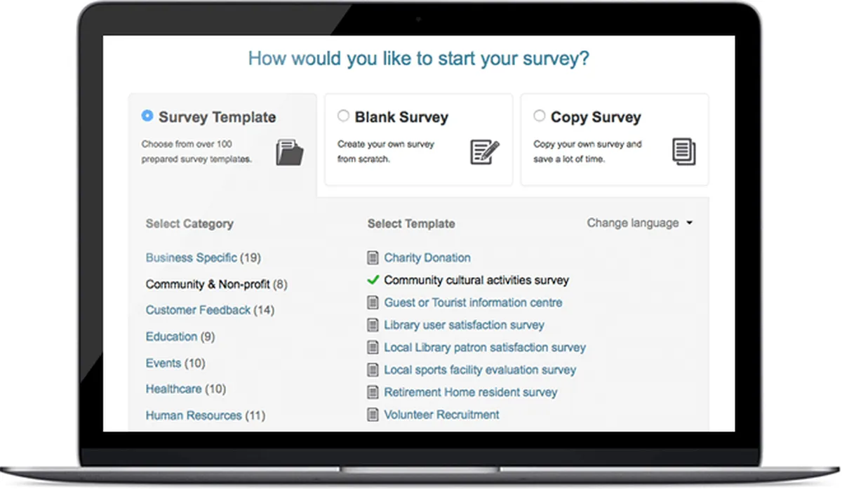 Interface Survio: image, ergonomie, alternatives