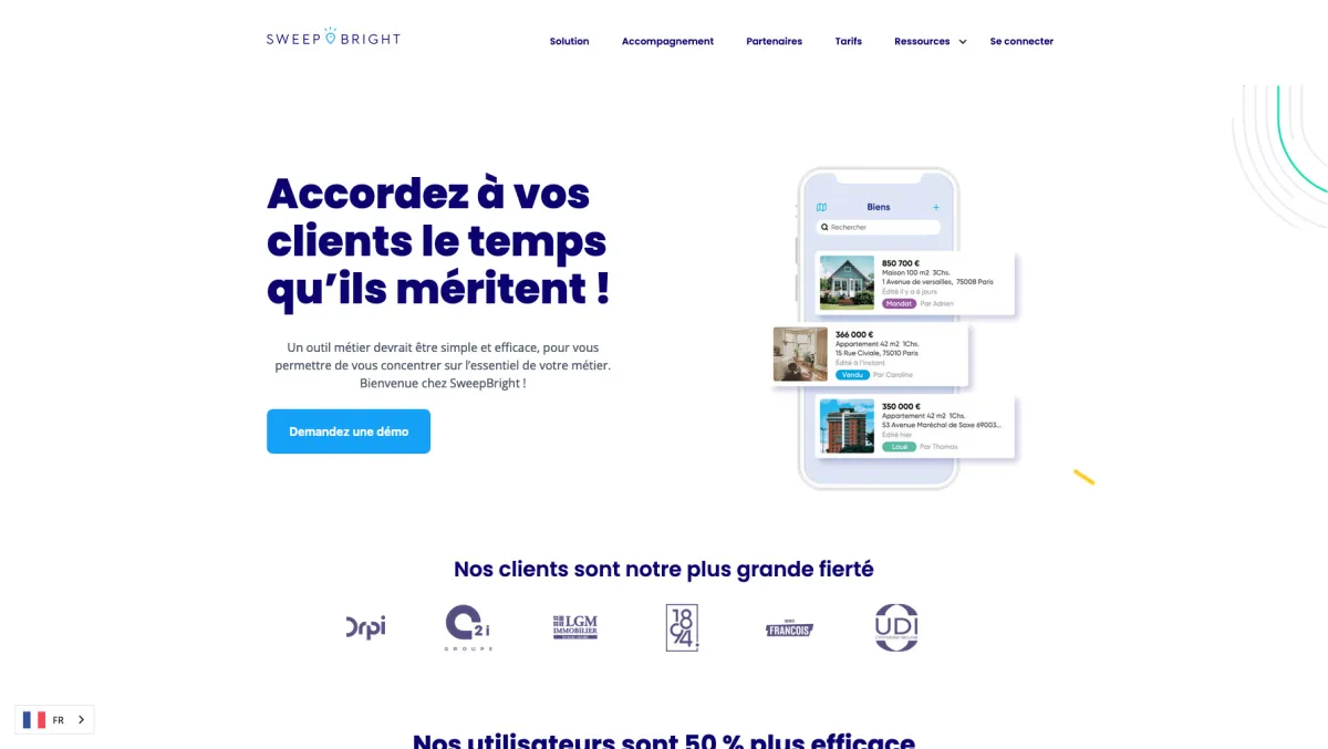 Interface Sweepbright : fonctionnalités, prix, alternatives