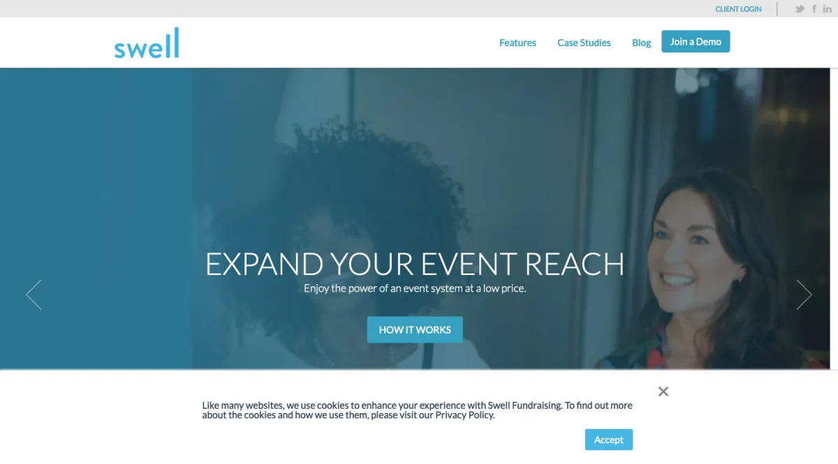 Interface Swell Fundraising : fonctionnalités, prix, alternatives Interface Swell Fundraising : fonctionnalités, prix, alternatives