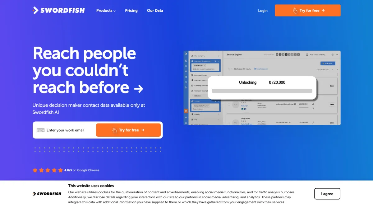 Interface Swordfish AI : fonctionnalités, prix, alternatives