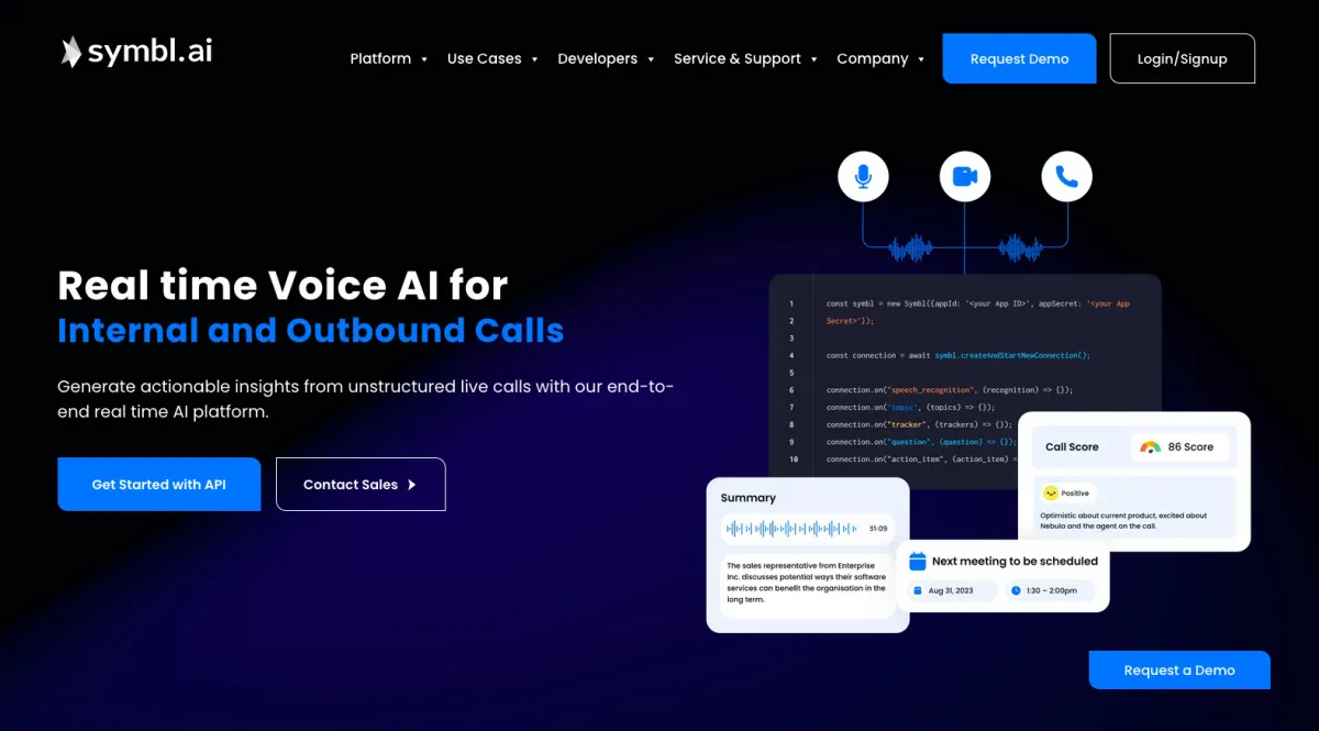 Interface Symbl.ai : image, ergonomie, alternatives