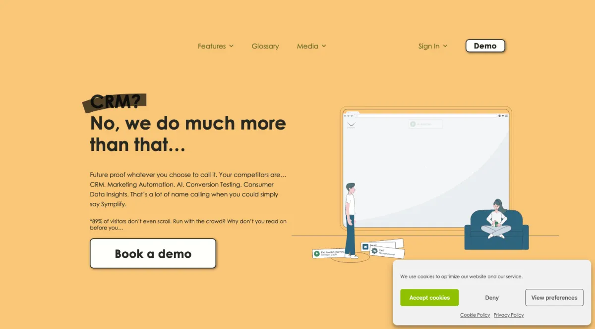 Symplify: avis sur le logiciel d'A/B testing: fonctionnalités, avantages, inconvénients et tarifs