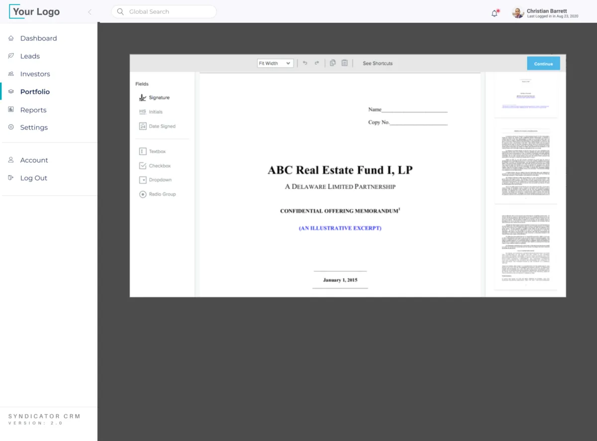 Interface SyndicationPro: fonctionnalités, prix, alternatives
