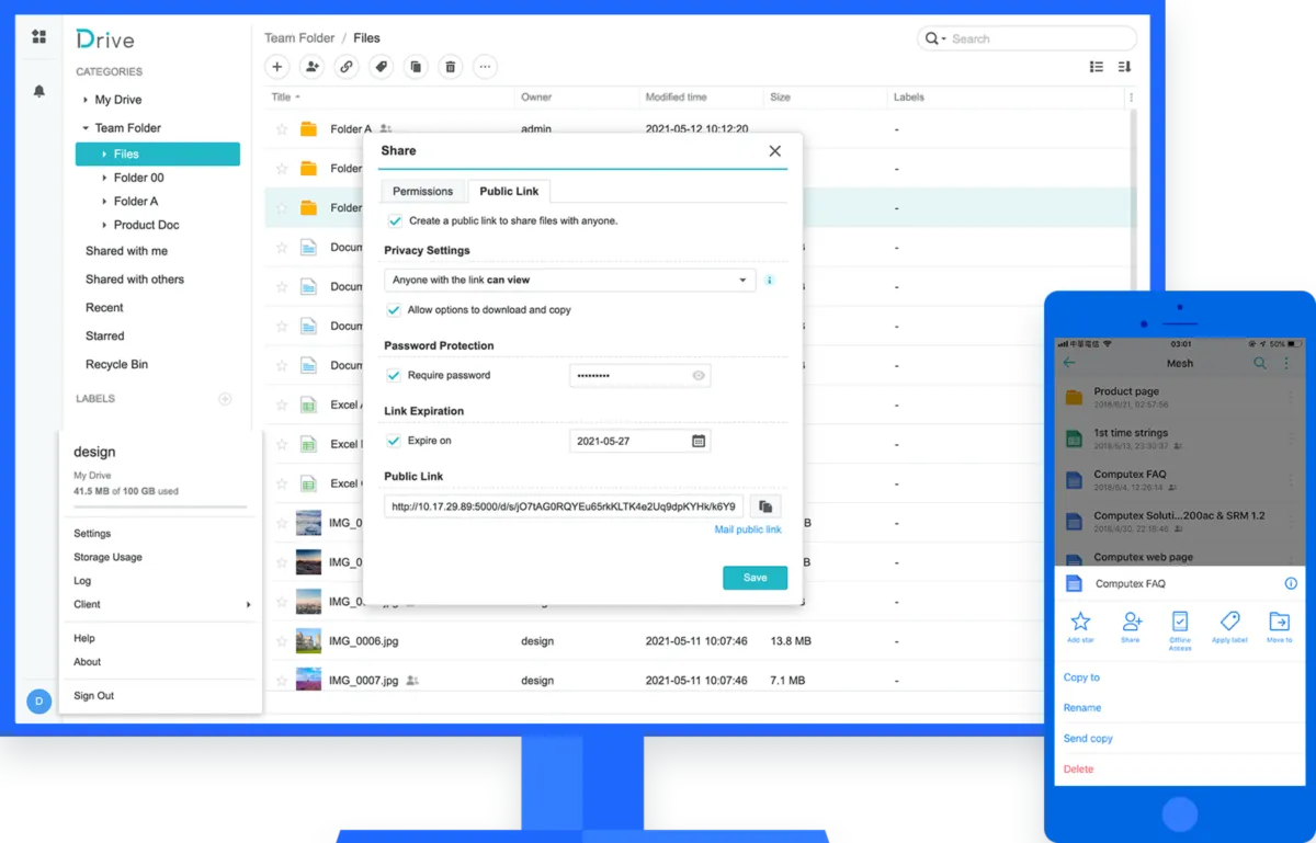Interface Synology Drive: image, ergonomie, alternatives Interface Synology Drive: image, ergonomie, alternatives
