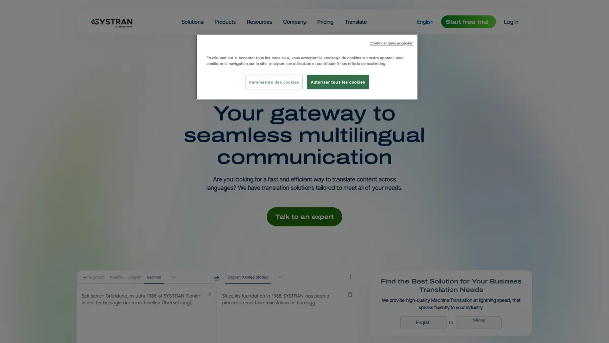 Interface SYSTRAN Translate Pro : fonctionnalités, prix, alternatives Interface SYSTRAN Translate Pro : fonctionnalités, prix, alternatives
