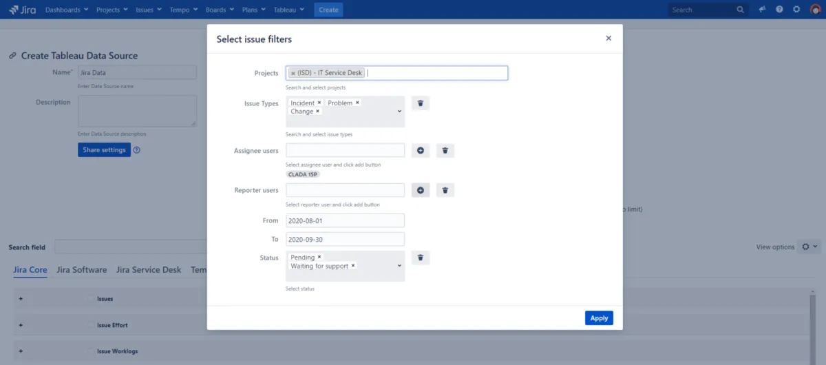Notre avis sur Tableau Connector for Jira : un logiciel ETL (extraction / transformation / chargement) à découvrir