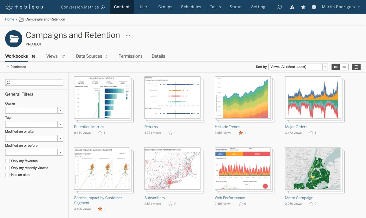 Interface Tableau Server: fonctionnalités, prix, alternatives