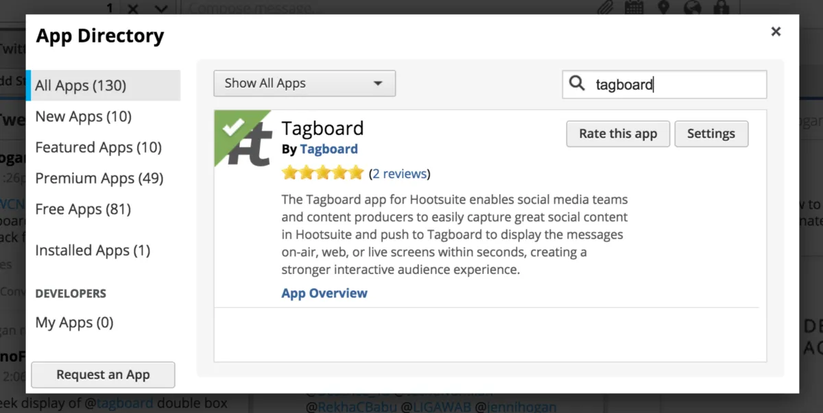 Interface Tagboard: fonctionnalités, prix, alternatives