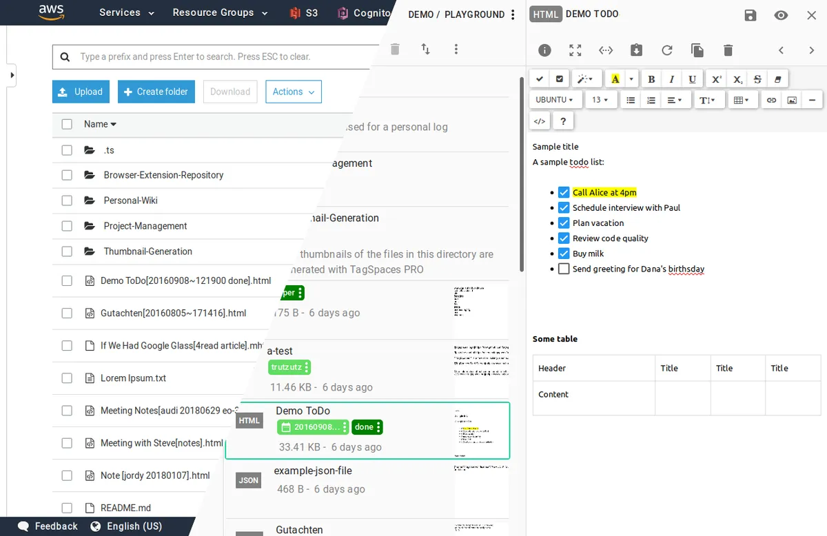 Interface TagSpaces: fonctionnalités, prix, alternatives Interface TagSpaces: fonctionnalités, prix, alternatives
