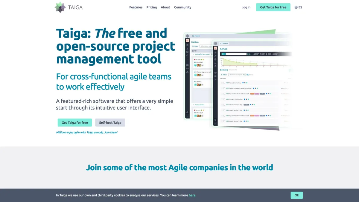 Interface Taiga Cash Collection : fonctionnalités, prix, alternatives