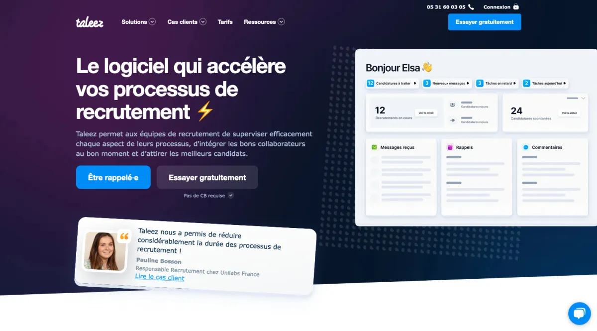 Interface Taleez : fonctionnalités, prix, alternatives Interface Taleez : fonctionnalités, prix, alternatives