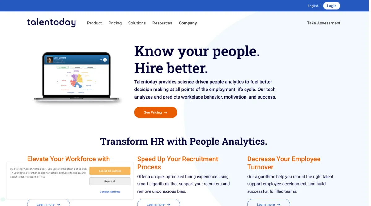 Interface Talentoday : fonctionnalités, prix, alternatives