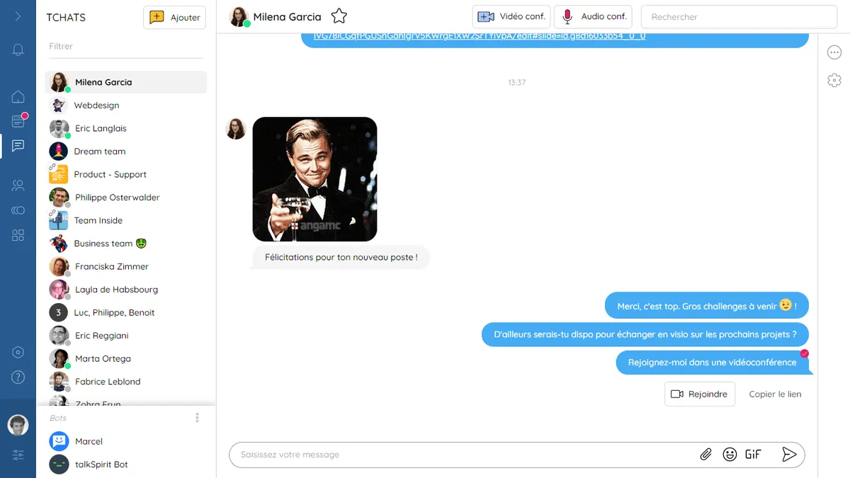 Interface Talkspirit: fonctionnalités, prix, alternatives