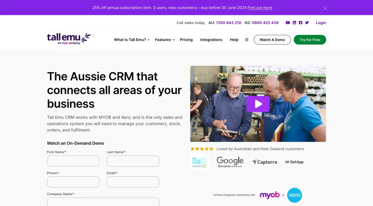 Interface Tall Emu CRM : image, ergonomie, alternatives