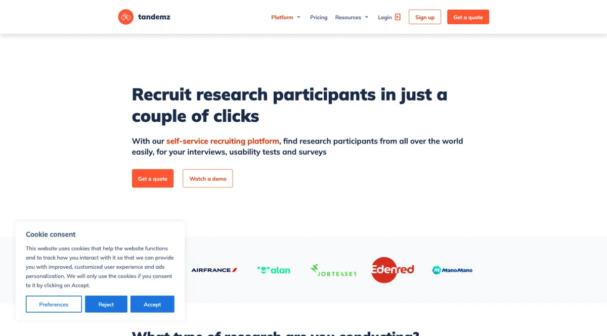 Interface Tandemz : fonctionnalités, prix, alternatives