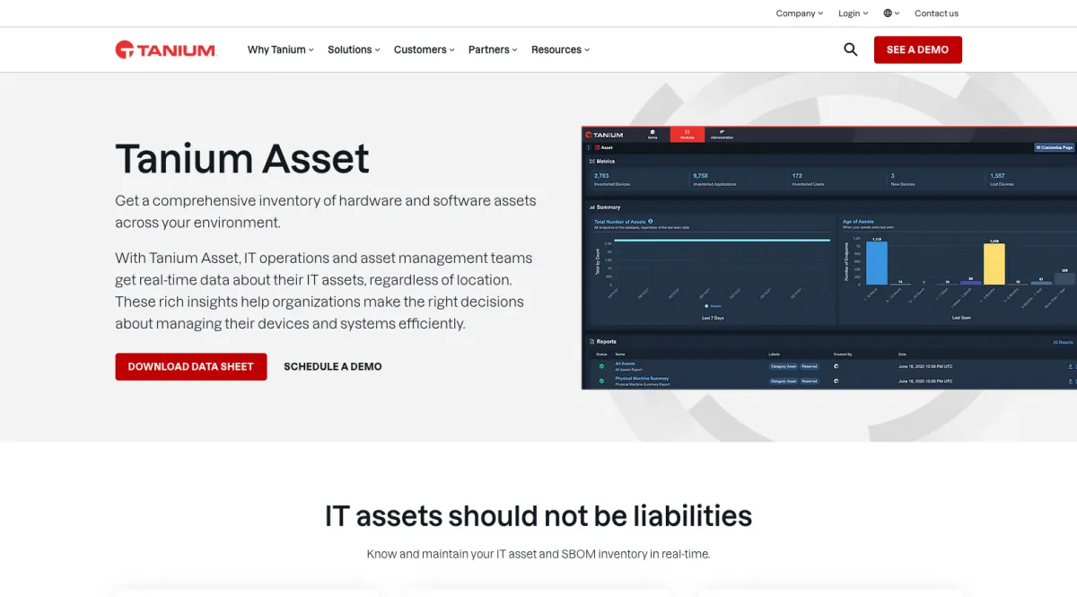 Interface Tanium Asset : fonctionnalités, prix, alternatives Interface Tanium Asset : fonctionnalités, prix, alternatives